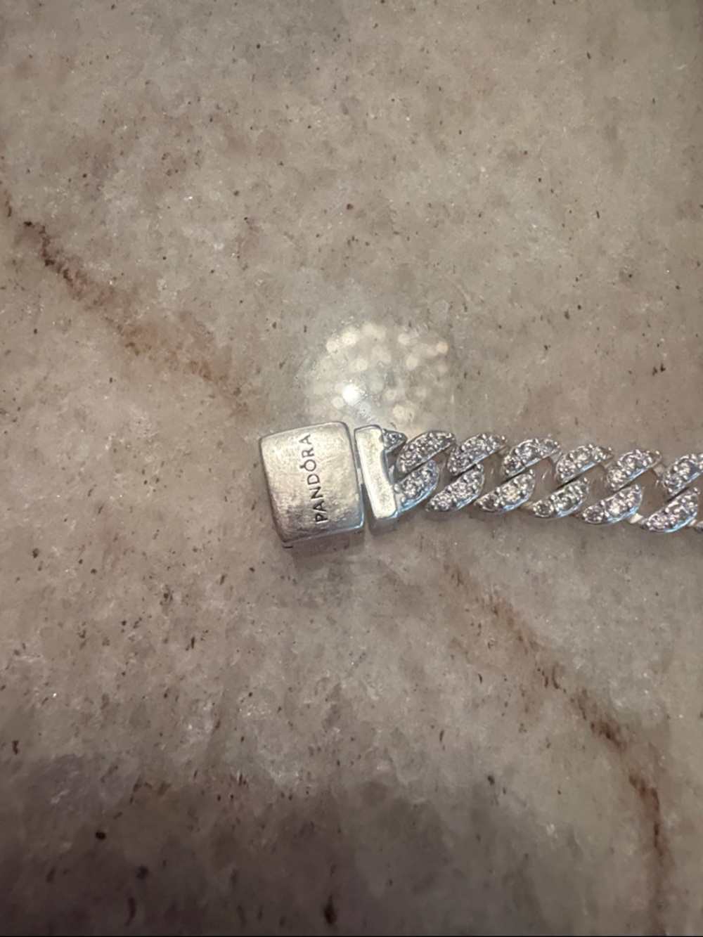 Pandora Sparkling Silver CZ Cuban Link Bracelet - Picture 10 of 12